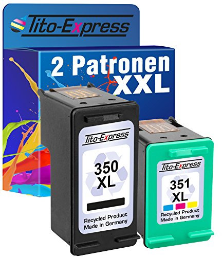Tito-Express 2 Druckerpatronen kompatibel mit HP 350 XL & HP 351XL Black & Color wiederaufbereitet für Deskjet D4260 D4360 Officejet J5730 J5780 J5785 J6400 Photosmart C4200 C4280 C4380