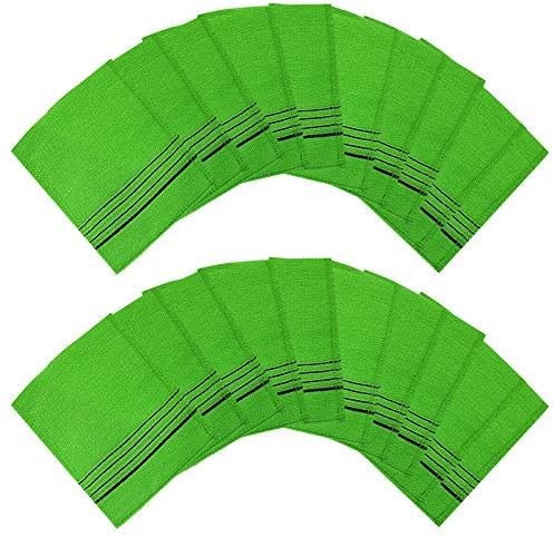 Genuine Korean Exfoliating Scrub Bath Mitten 20pcs -14 cm x 15 cm (5.5 inch x 5.9 inch) Green by Zombie Workers