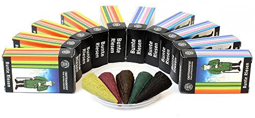 Original Crottendorfer Räucherkerzen - 10x5 Sparpack - Bunte Riesen Erzgebirge
