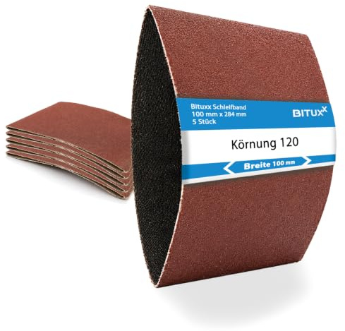 5x Schleifband Schleifpapier 120, 100x284mm zu Satiniermaschine Expansionswalzen