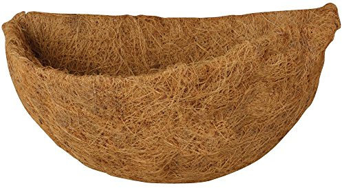 Esschert Design Ersatzeinlage für Halbrundkorb, 33 x 18 x 17 cm, halbrunde Kokoseinlage, Hängekorb, Naturkorb