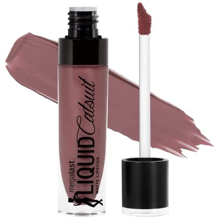 Wet 'n' Wild MegaLast Liquid Catsuit Matte Lipstick, Liquid Lipstick with Hydrating Formula with Vitamin E, Murumuru Seed Butter, Argan Oil and Macadamia Oil, Rebel Rose, 6 g (Pack of 1)