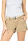 Eight 2 Nine Damen Chino Shorts Hose mit Flecht-Gürtel beige L