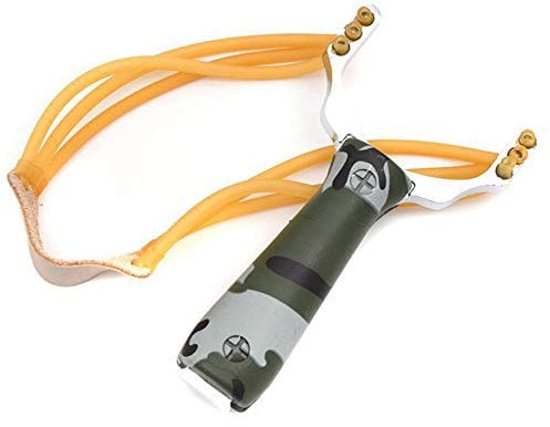 Wolike Powerful Aluminium Alloy Rubber Tubing Camouflage Bow Catapult Outdoor Hunting Fishing Slingshot With Plastic Handle