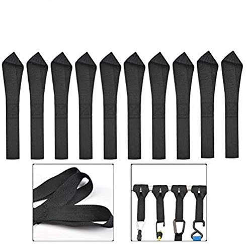 BUYGOO 10PCS Spanngurt Zurrschlaufen Tie Down Straps Zurrgurte Spanngurte 20cm Soft Befestigungsgurte Zurrschlaufen Schlaufen Transportsicherung für ATV, UTV, Motorrad, 7,8 Zoll 125kg/275Lbs Schwarz