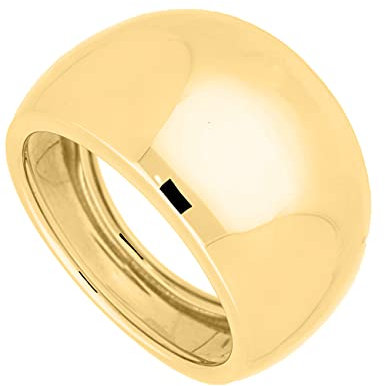 My Gold Damen Ring Gold 585 Echtes Gelbgold (14 Karat) Damenring Goldring Breit 14mm Gr. 54 Wilshere R-06062-G401-W54