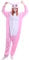 YAOMEI Adulte Unisexe Kigurumi Combinaison Pyjama Onesies, Femme Homme Fleece 3D Anime Onesis Capuche Cosplay Halloween Noël Fête Costume Soirée de Déguisement Vêtement de Nuit (L, Lapin Rose)