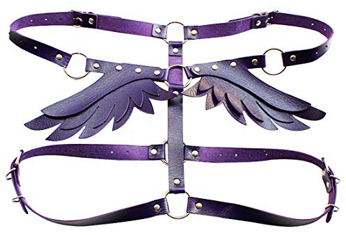 Idopy Halloween Männer Frauen PU Kunstleder Geschirr Party Steampunk Cosplay Angel Wings Gürtel Hosenträger