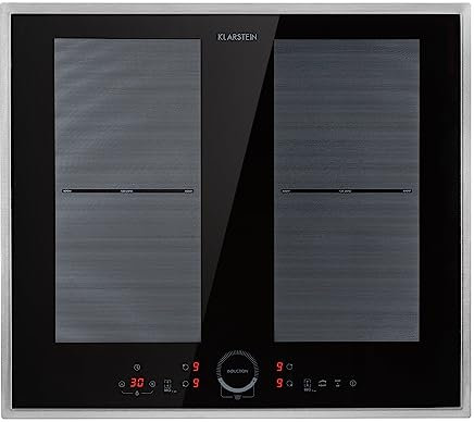 Klarstein Placa Induccion Eléctrica 7000W, Vitrocerámica Inducción Eléctrica de 4 Fuegos, Placas de Cocción de Sobremesa, Control Táctil, Placas de Cocción de Inducción, Placas Eléctricas para Cocinar