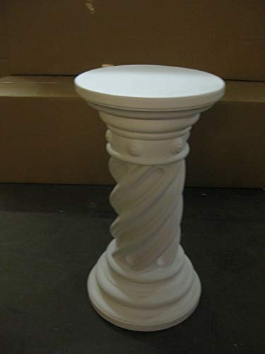 Säule Blumensäule rund Innen - und Außenbereich Dekosäule Stil Kolonial Podest Sockel rund Höhe 56cm Farbe weiß