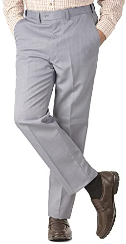 James Holton Men’s Casual Travel Trousers Elastic Waistband Smart Sky Blue 38 Waist / 27 Inside Leg