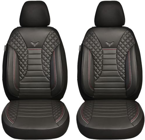 BREMER SITZBEZÜGE Maß Auto Schonbezüge kompatibel mit Nissan Qashqai 2 J11 Fahrer & Beifahrer Set ab 2013-2021 / Auto Schonbezug Velour Kunstleder Set 2er Pack in Schwarz (PS804)