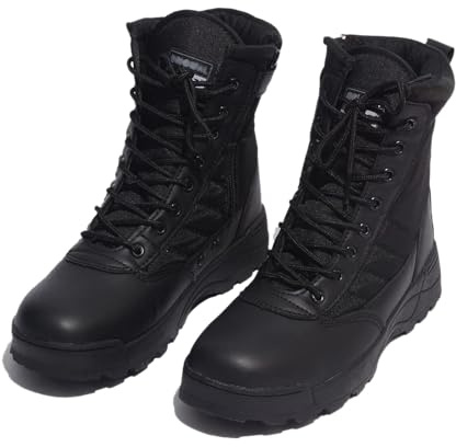 Zapatos de senderismo al aire libre botas altas tácticas hombres mujeres Desert Boots, botas selva, Negro.