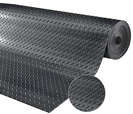 uyoyous Gummimatten Gummiläufer 100 x 500 cm Gummibodenbelag Bodenmatte rutschfest Bodenbelag Schutzmatte Gummimatten Meterware 3mm Garagenboden Antirutschmatte Industrielle Gummiplatte Werkstattmatte