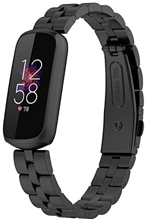 ZUZIS Ersatzbänder Aus Metall Bänder Kompatibel Mit Fitbit Luxe, Sport-Ersatzriemen für Damen-Uhrenarmband Edelstahl-Metall-Armbänder für Luxe,2