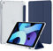 4UBonLife Custodia per iPad 9a/8a/7a Generazione 10,2 Pollici 2021/2020/2019 con Portapenne, Sottile Leggero Cover Case Retro Traslucido in Morbido TPU Auto Svegliati/Sonno, Blu Scuro
