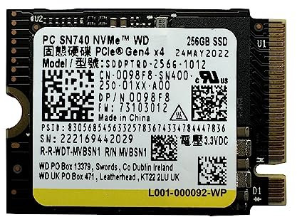 WD SN740 256GB SSD M.2 2230 30mm NVMe PCIe 4.0 Gen 4x4 (OEM)