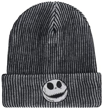 Disney The Nightmare Before Christmas Beanie Mütze, Jack Skellington Glow in The Dark Winter Knit Cap with Cuff, Multi, One Size, Mehrfarbig/Meereswellen (Ocean Tides), Einheitsgröße