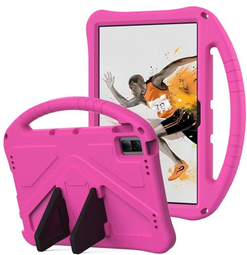 Unichthy Kids Case for Xiaomi Redmi Pad SE 11 inch Tablet 2023 Full Body Protective Cover with Handle Stand Lightweight Shockproof Case for Redmi Pad SE Tablet Deep Pink
