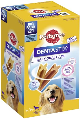 PEDIGREE DENTASTIX Daily Oral Care Karton Multipack Big Pack Gross 25kg+ 3x7 Stück, Zahnpflege, Hundesnack, Leckerli, Kaustange