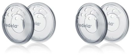 Medela Protectores de pezones, Sin BPA, hechos de silicona suave, con orificios de ventilación transpirables, incluye 2 copas (Paquete de 2)