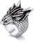 Bandmax Drachen Ring Herren Edelstahl Schlangenring Größe 62 MM Siegelring Freundschaftsring Gothic Schmuck für Jungen Mädchen