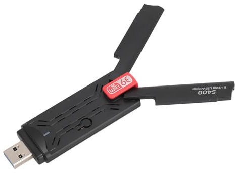 USB WiFi 6E-Adapter, 5400 Mbit/s WiFi-Adapter USB 3.0 Tri Band 2,4G 5G 6G Wireless-Netzwerkadapter für Desktop-Laptop-PC, Unterstützung für Windows 10 11