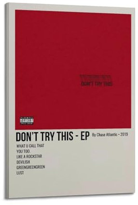 greb Chase Atlantic Album-Poster, Leinwand-Poster, Raumdekoration, ästhetisches Poster, künstlerisches Poster für Schlafzimmer, Wohnzimmer, Wände, 60 x 90 cm, Rahmenstil