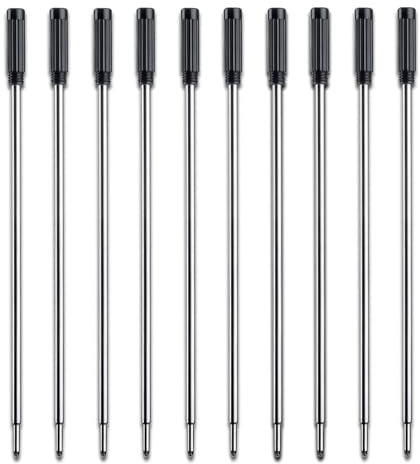 DOETYD 10er-Pack schwarze Tinte Kugelschreiberminen für Cross Kugelschreiber 11,5cm Tintenroller Minen für Cross 8513 Tintenroller