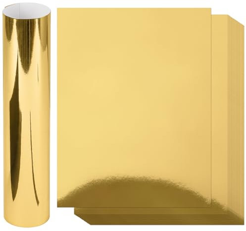 50 Sheets Mirror Card A4 Gold Cardstock Paper, Goefun Golden Foil Paper for Crafting Scrapbooks Greeting Cards and Invitations (250 gsm/92lb)