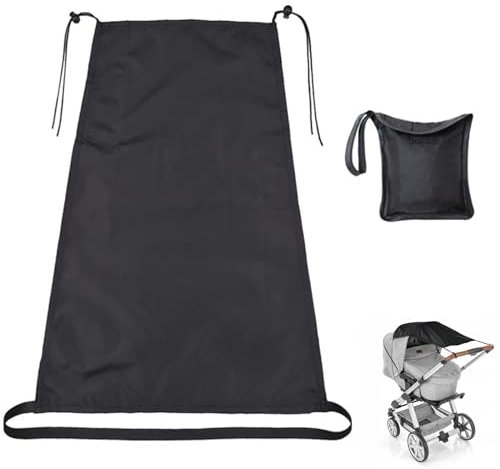 Parasol para Silla de Paseo,Toldo Cochecito Bebe,Parasol Carrito Bebe Universal para Capazos y Sillas,Parasol Silla Paseo Universal con Protección Solar UV 50+,Toldo Silla De Paseo,Negro