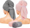 Eyeleaf Confezione da 2 Turbante Asciugacapelli, 100 x 60 cm, Asciugamano Microfibra Capelli, rosa e grigio, ad asciugatura rapida, super assorbenti, per capelli lunghi, spessi e ricci