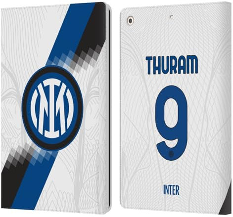 Head Case Designs Licenza Ufficiale Inter Milan Marcus Thuram 2023/24 Giocatori Away Kit Custodia Portafoglio in Pelle Compatibile con Apple iPad 10.2 2019/2020/2021