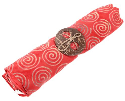 GURU SHOP Bali Batik Sarongkleid, Wickelrock, 100% Viskose, rot/1