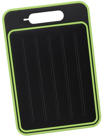 Auftautablett für Gefrorenes Fleisch, Auftau-Schneidebrett, Doppelseitiges Schneidebrett, Schnelles Auftauen und Mahlen, Platte mit Messerschärfer für die Küche (BLACK)