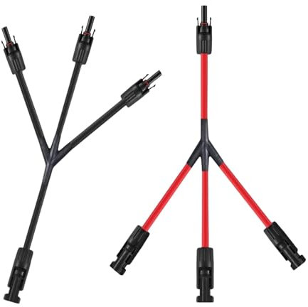 Bacxzomx Y Conectores Solares, 30A 1000V DC Cable Y solar, 1 a 3 Adaptador Y para Paneles Solares MMF/FFM, IP67 Cable Solar Y Distribuidor para Solar Fotovoltaico