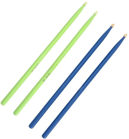 Maple Wood Jazz 5A Drum Sticks für Erwachsene Kinder Anfänger Jazz Übung Drumstick 2 Paare (1 Paar dunkelblau 1 Paar grün)