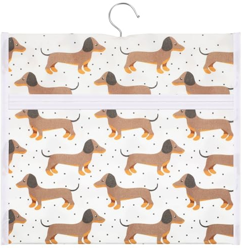 Nuenen Peg Bag for Washing Line with Hook Clothes Peg Bag, Dachshund