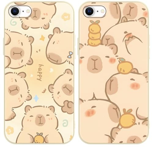 PBNDJVG Kawaii Phone Cases Funny Capybara Case for iPhone 7/iPhone 8/iPhone SE 2022/2020 4.7 Inch, Anime Cartoon Cute Pattern Shockproof Soft TPU Silicone Gel Drop Protection Case for Women Girls