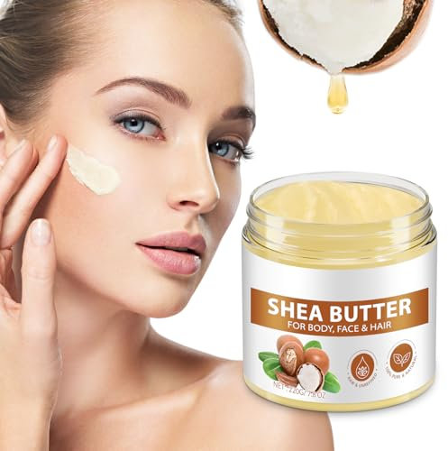 Sheabutter, Shea Butter Creme, 220g Sheabutter 100% Rein Unraffiniertes Vegan für Alle Hauttypen, Natürliche Körperbutter, Gesicht, Haare - Pflegt, Schützt, Befeuchtet