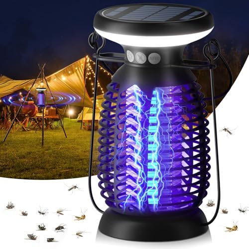 VTHW Fliegenfalle Elektrisch, 3W 2200V Insektenvernichter UV Mückenlampe, 2 IN 1 Insektenfalle Elektrisch Grid Mückenlampe Wirksam zum Reduzieren Fliegender Insekten für Innen und außen Garten