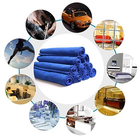 Alipis 8 pièces Serviettes de Lavage de Voiture Microfibre de Ultra Absorbantes et pour Nettoyage Séchage Non Pelucheuses et Rayures