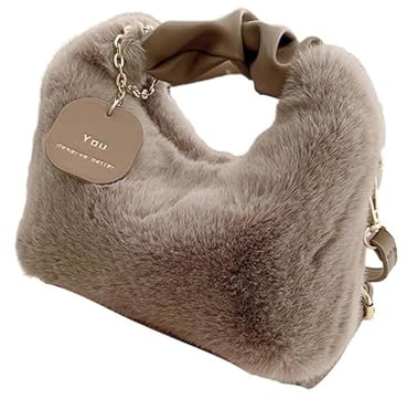 BBTISG Plüsch-Kunstfell-Tragetasche, flauschige Handtaschen für Damen, Plüsch-Umhängetasche, Handtaschen und Schultertaschen für Damen und Mädchen