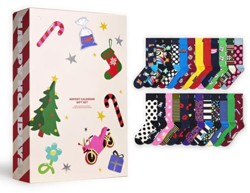 24 Paare Weihnachten Socken Adventskalender 2025,24 Tage Countdown Kalender Socken Perfekte Geschenkidee für Männer und Frauen,Weihnachten Kuschelsocken Geschenkset für Erwachsene ﻿ ﻿ (B)
