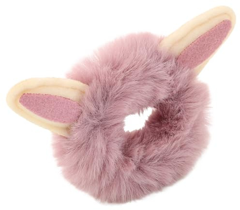 WRITWAA Flauschiges Haargummi für Babys und Mädchen Weiches Kunstfell Haarband mit Bommel Niedliches Cartoon Haaraccessoire für Herbst und Winter
