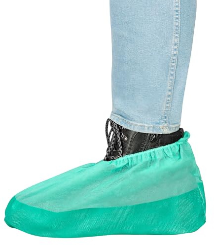 300x Wasserdichte atmungsaktive Schuhüberzieher Einheitsgröße – Rutschfest Überschuhe – Fersenschutz für Schuhe – Einweg Schuhüberzieher – Für Handwerker, Medizin, Pflege & Haushalt