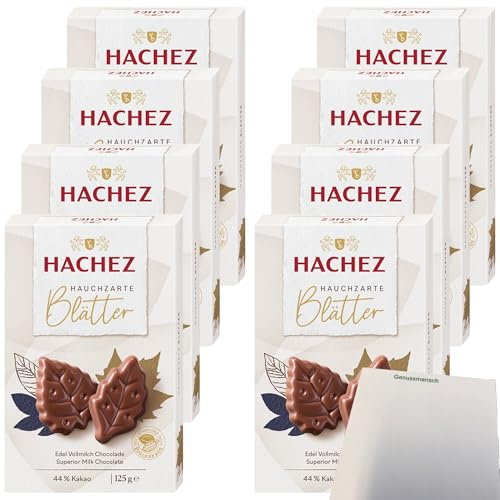 usy Bundle für Hachez Schokolade Hauchzarte Blätter Edel Vollmilch VPE (8x125g Packung) + usy Block