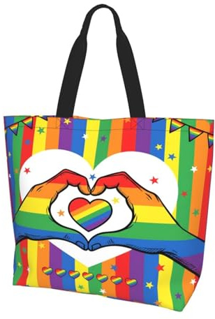 Einkaufstasche Regenbogen Lgbt Pride Tragetasche Tragbare Groß Tasche Für Schule Sport Arbeit