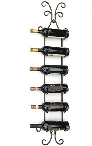 DanDiBo Casier à vin Rayonnage pour Bouteilles à Suspendre en Fer forgé Porte-Bouteilles Etagère Murale