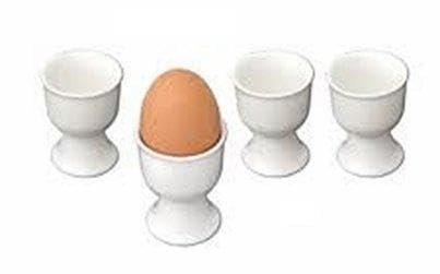 GSL® - 4 x Fine White Porcelain Egg Cups in Box.